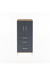 Arges Dolap 2 Raflı 3 Çekmeceli 2 Kapaklı 60x30x134 Çam-Antrasit