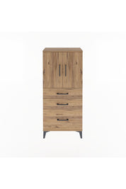 Arges Dolap 2 Raflı 3 Çekmeceli 2 Kapaklı 60x30x134 Çam-Çam