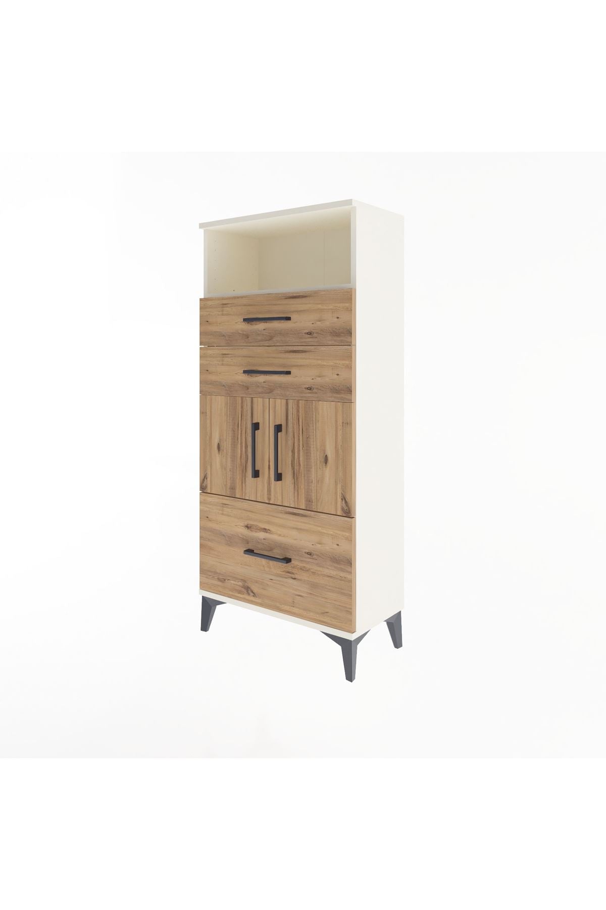 Arges Dolap 2 Raflı 3 Çekmeceli 2 Kapaklı 60x30x134 Aytaşı-Çam