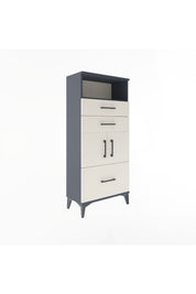 Arges Dolap 2 Raflı 3 Çekmeceli 2 Kapaklı 60x30x134 Antrasit-Aytaşı