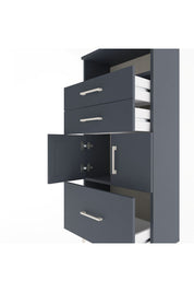 Arges Dolap 2 Raflı 3 Çekmeceli 2 Kapaklı 60x30x134 Antrasit-Antrasit