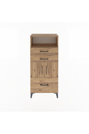 Arges Dolap 2 Raflı 3 Çekmeceli 2 Kapaklı 60x30x134 Çam-Çam