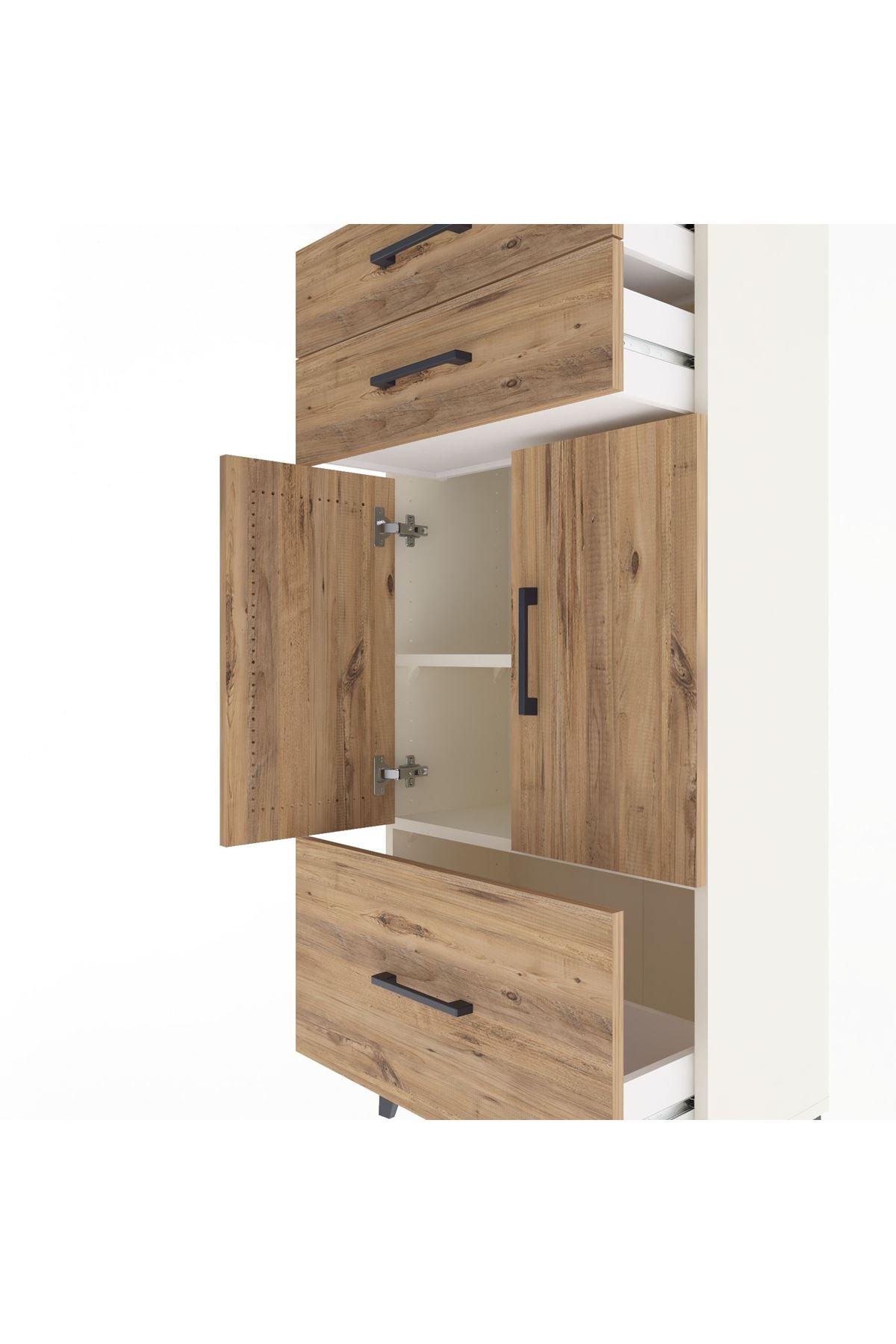 Arges Dolap 2 Raflı 3 Çekmeceli 2 Kapaklı 60x30x134 Aytaşı-Çam