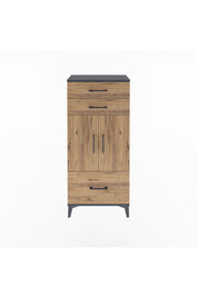 Arges Dolap 2 Raflı 3 Çekmeceli 2 Kapaklı 60x30x134 Antrasit-Çam