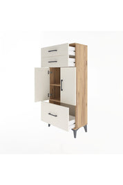 Arges Dolap 2 Raflı 3 Çekmeceli 2 Kapaklı 60x30x134 Çam-Aytaşı