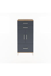 Arges Dolap 2 Raflı 3 Çekmeceli 2 Kapaklı 60x30x134 Çam-Antrasit