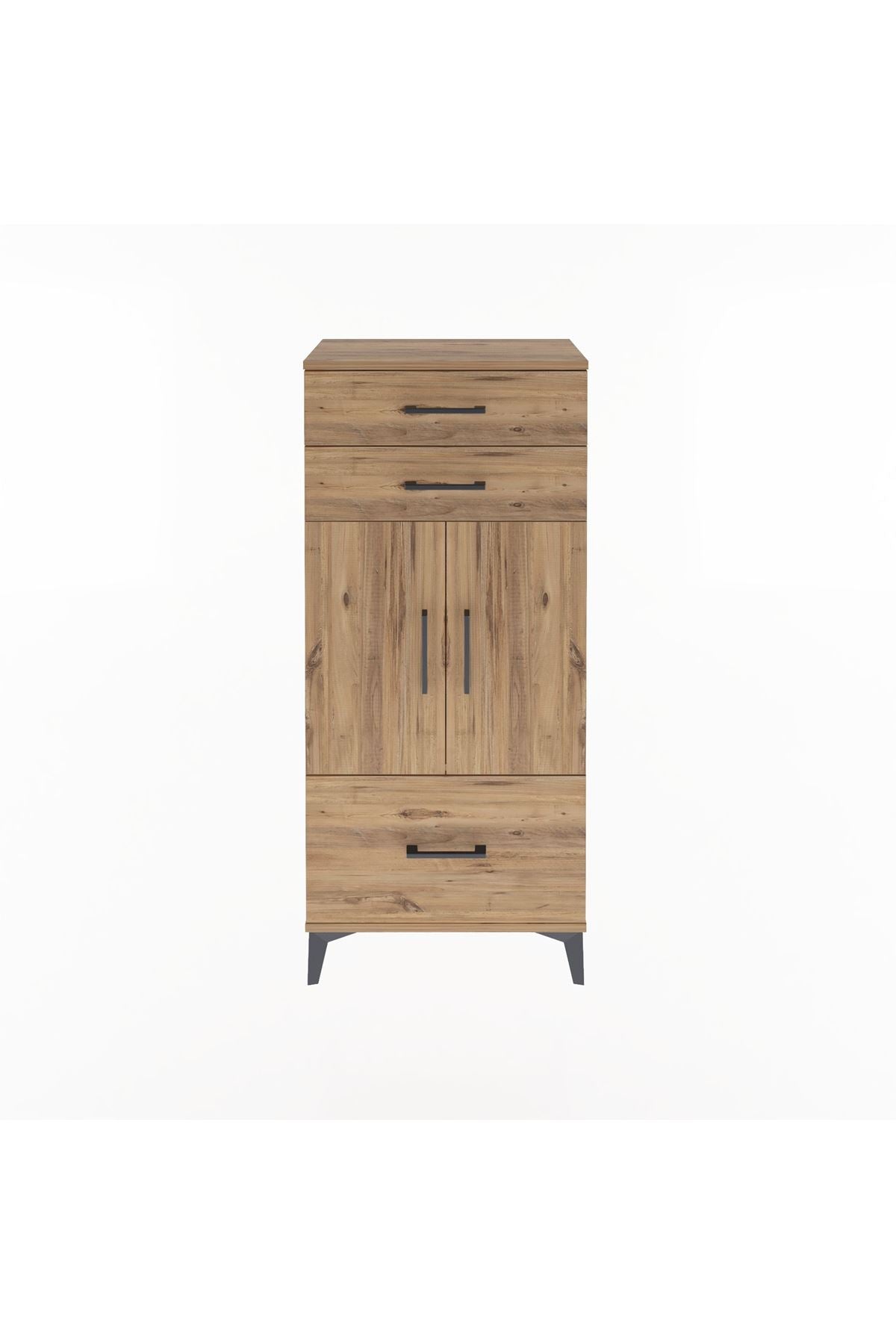 Arges Dolap 2 Raflı 3 Çekmeceli 2 Kapaklı 60x30x134 Çam-Çam