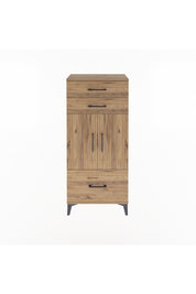 Arges Dolap 2 Raflı 3 Çekmeceli 2 Kapaklı 60x30x134 Çam-Çam