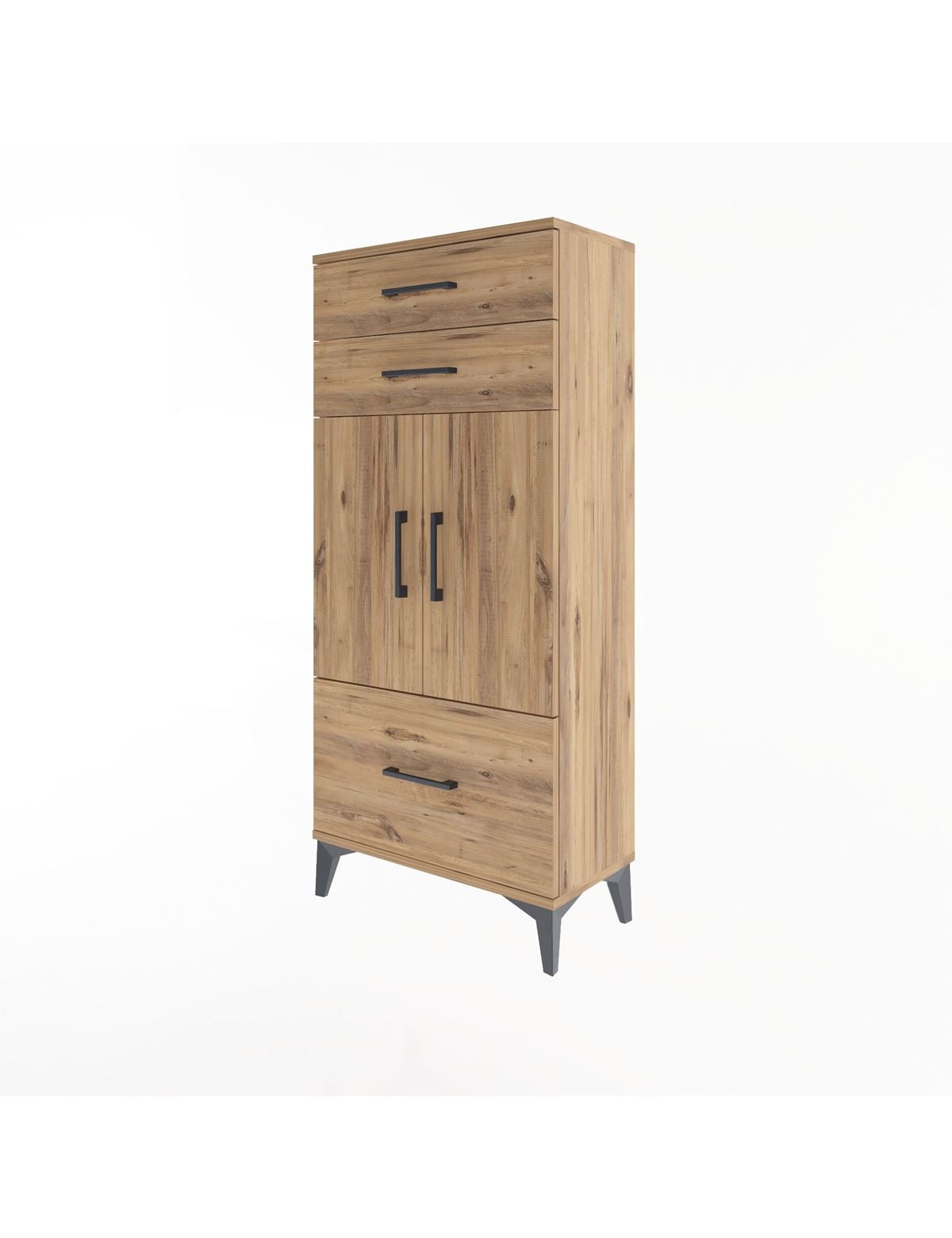 Arges Dolap 2 Raflı 3 Çekmeceli 2 Kapaklı 60x30x134 - S17M074V9A