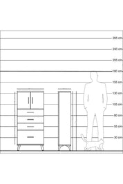 Arges Dolap Tek Raflı 4 Çekmeceli 2 Kapaklı 60x30x134 Aytaşı-Aytaşı