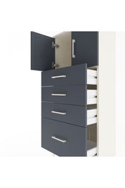 Arges Dolap Tek Raflı 4 Çekmeceli 2 Kapaklı 60x30x134 Aytaşı-Antrasit