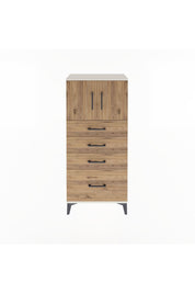 Arges Dolap Tek Raflı 4 Çekmeceli 2 Kapaklı 60x30x134 Aytaşı-Çam