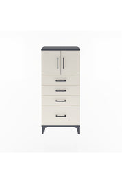 Arges Dolap Tek Raflı 4 Çekmeceli 2 Kapaklı 60x30x134 Antrasit-Aytaşı