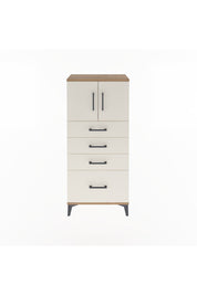 Arges Dolap Tek Raflı 4 Çekmeceli 2 Kapaklı 60x30x134 Çam-Aytaşı