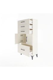 Arges Dolap Tek Raflı 4 Çekmeceli 2 Kapaklı 60x30x134 Aytaşı-Aytaşı