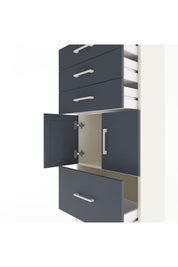 Arges Dolap Tek Raflı 4 Çekmeceli 2 Kapaklı 60x30x134 Aytaşı-Antrasit