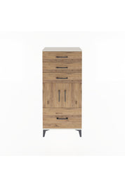 Arges Dolap Tek Raflı 4 Çekmeceli 2 Kapaklı 60x30x134 Aytaşı-Çam