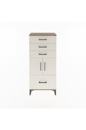 Arges Dolap Tek Raflı 4 Çekmeceli 2 Kapaklı 60x30x134 Çam-Aytaşı