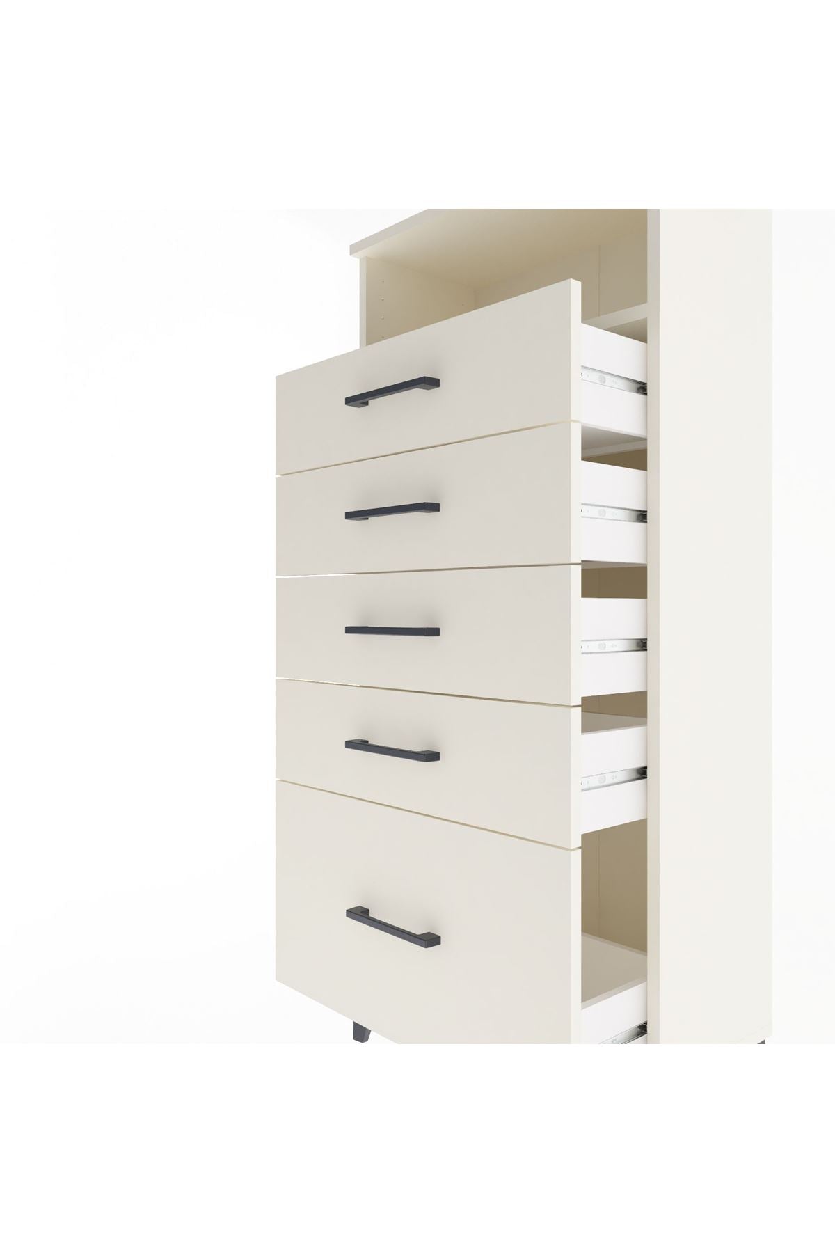 Arges Dolap Tek Raflı 5 Çekmeceli 60x30x134 Aytaşı-Aytaşı