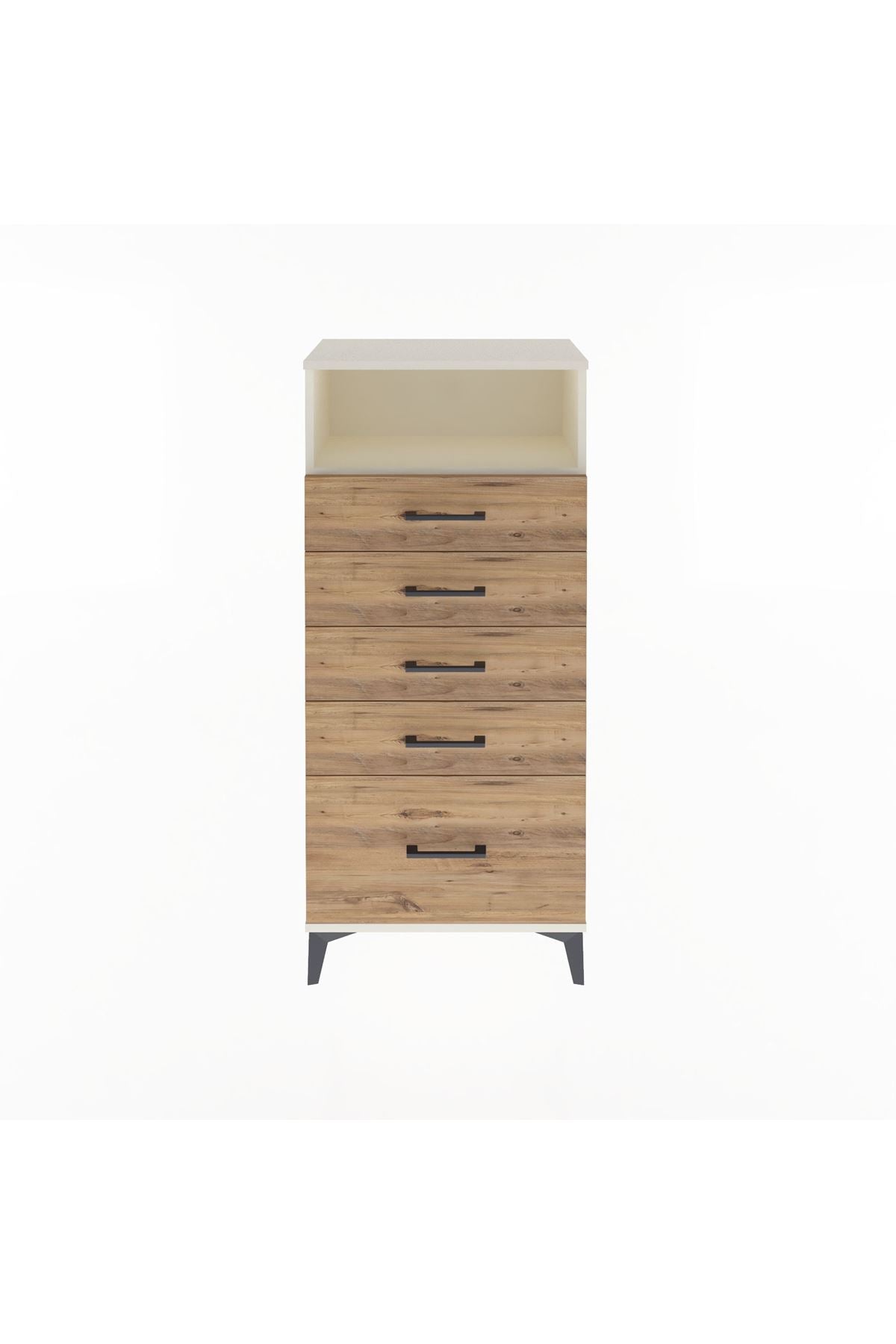 Arges Dolap Tek Raflı 5 Çekmeceli 60x30x134 Aytaşı-Çam