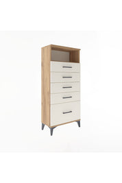 Arges Dolap Tek Raflı 5 Çekmeceli 60x30x134 Çam-Aytaşı