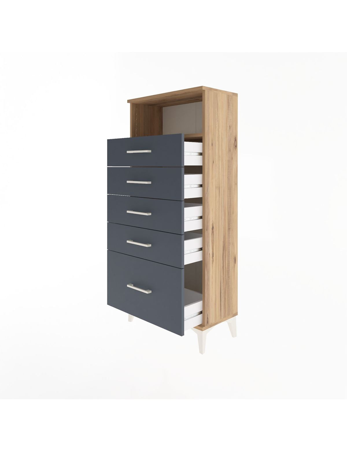 Arges Dolap Tek Raflı 5 Çekmeceli 60x30x134 - S17M077V8A