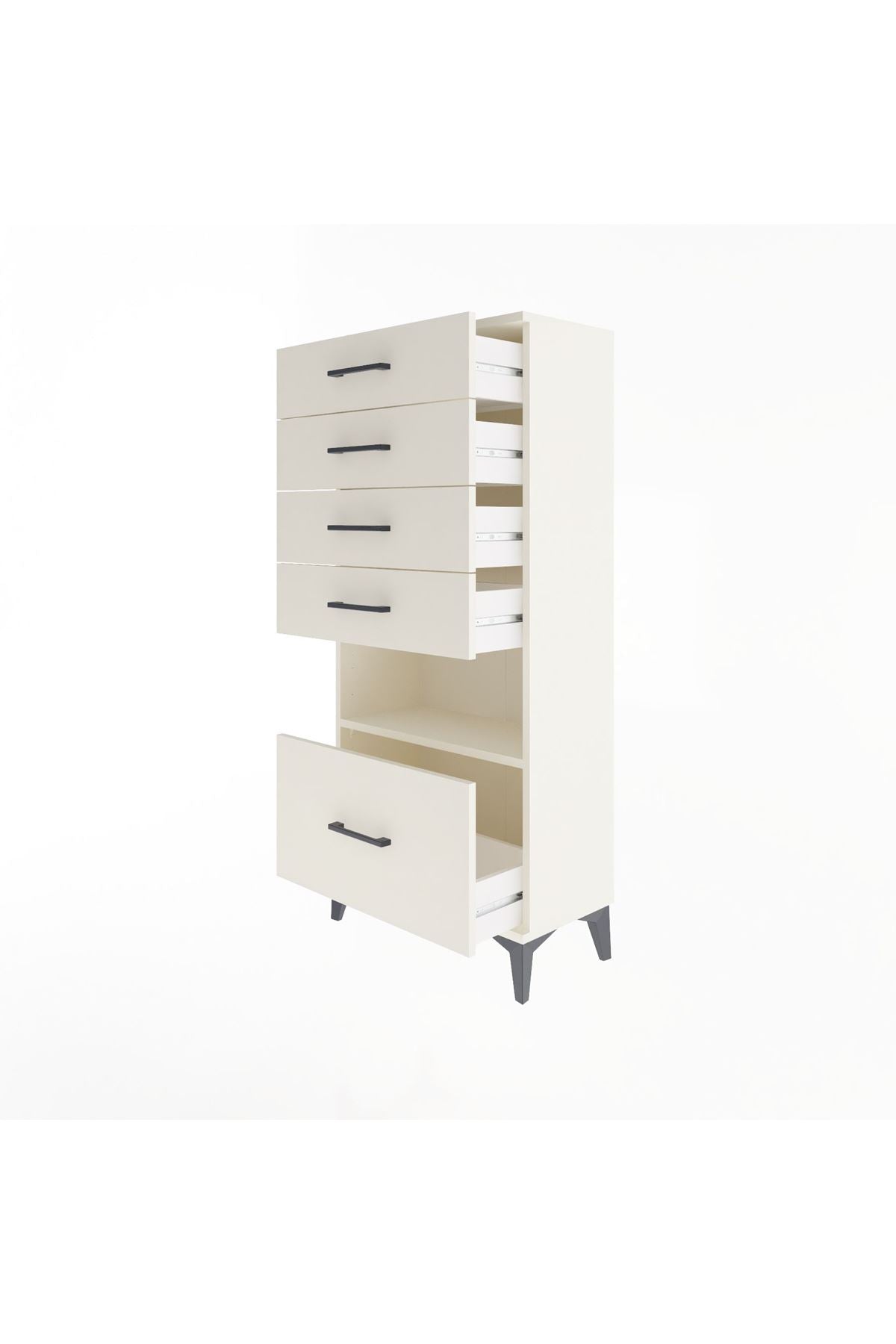 Arges Dolap Tek Raflı 5 Çekmeceli 60x30x134 Aytaşı-Aytaşı