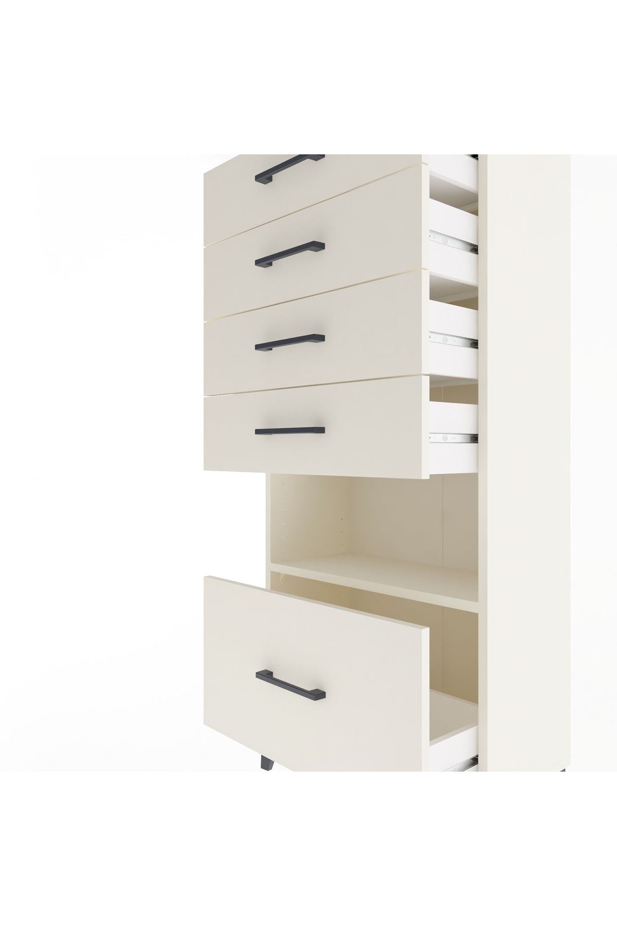 Arges Dolap Tek Raflı 5 Çekmeceli 60x30x134 Aytaşı-Aytaşı