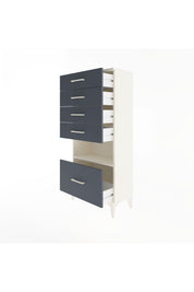 Arges Dolap Tek Raflı 5 Çekmeceli 60x30x134 Aytaşı-Antrasit