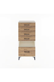 Arges Dolap Tek Raflı 5 Çekmeceli 60x30x134 Aytaşı-Çam