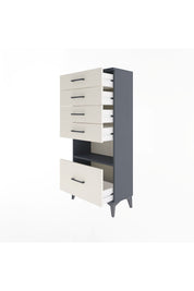 Arges Dolap Tek Raflı 5 Çekmeceli 60x30x134 Antrasit-Aytaşı