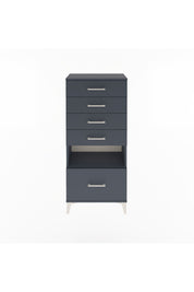 Arges Dolap Tek Raflı 5 Çekmeceli 60x30x134 Antrasit-Antrasit