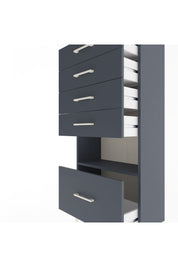 Arges Dolap Tek Raflı 5 Çekmeceli 60x30x134 Antrasit-Antrasit