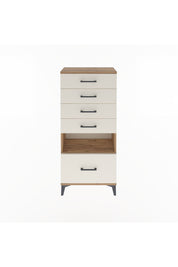 Arges Dolap Tek Raflı 5 Çekmeceli 60x30x134 Çam-Aytaşı