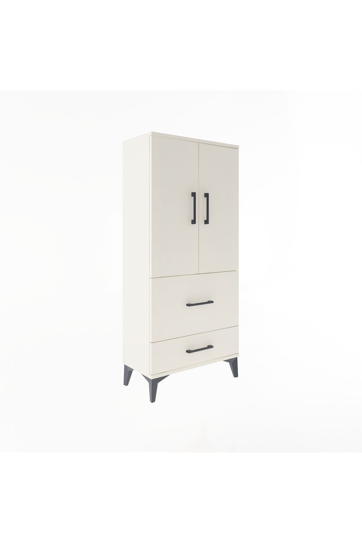 Arges Dolap Tek Raflı 2 Çekmeceli 2 Kapaklı 60x30x134 Aytaşı-Aytaşı