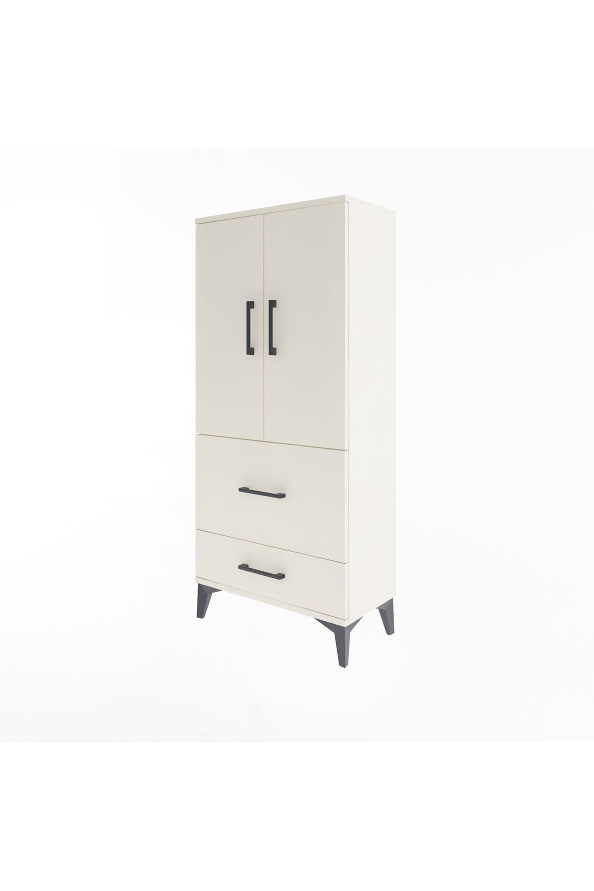 Arges Dolap Tek Raflı 2 Çekmeceli 2 Kapaklı 60x30x134 Aytaşı-Aytaşı