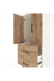 Arges Dolap Tek Raflı 2 Çekmeceli 2 Kapaklı 60x30x134 Aytaşı-Çam