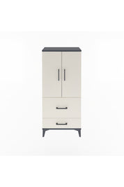 Arges Dolap Tek Raflı 2 Çekmeceli 2 Kapaklı 60x30x134 Antrasit-Aytaşı