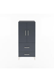 Arges Dolap Tek Raflı 2 Çekmeceli 2 Kapaklı 60x30x134 Antrasit-Antrasit