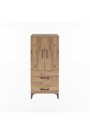 Arges Dolap Tek Raflı 2 Çekmeceli 2 Kapaklı 60x30x134 Çam-Çam