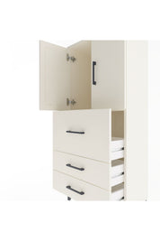 Arges Dolap Tek Raflı 3 Çekmeceli 2 Kapaklı 60x30x134 Aytaşı-Aytaşı