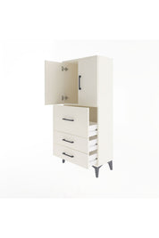 Arges Dolap Tek Raflı 3 Çekmeceli 2 Kapaklı 60x30x134 Aytaşı-Aytaşı