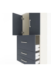 Arges Dolap Tek Raflı 3 Çekmeceli 2 Kapaklı 60x30x134 Aytaşı-Antrasit