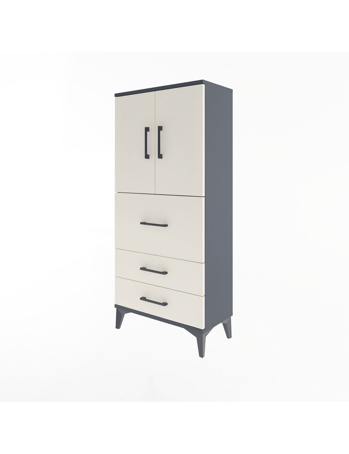 Arges Dolap Tek Raflı 3 Çekmeceli 2 Kapaklı 60x30x134 - S17M080V4A