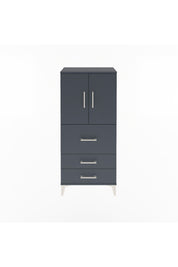Arges Dolap Tek Raflı 3 Çekmeceli 2 Kapaklı 60x30x134 Antrasit-Antrasit