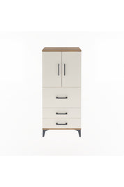 Arges Dolap Tek Raflı 3 Çekmeceli 2 Kapaklı 60x30x134 Çam-Aytaşı