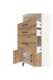 Arges Dolap Tek Raflı 3 Çekmeceli 2 Kapaklı 60x30x134 Aytaşı-Çam