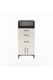 Arges Dolap Tek Raflı 3 Çekmeceli 2 Kapaklı 60x30x134 Antrasit-Aytaşı