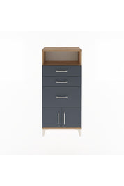 Arges Dolap Tek Raflı 3 Çekmeceli 2 Kapaklı 60x30x134 Çam-Antrasit