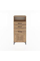 Arges Dolap Tek Raflı 3 Çekmeceli 2 Kapaklı 60x30x134